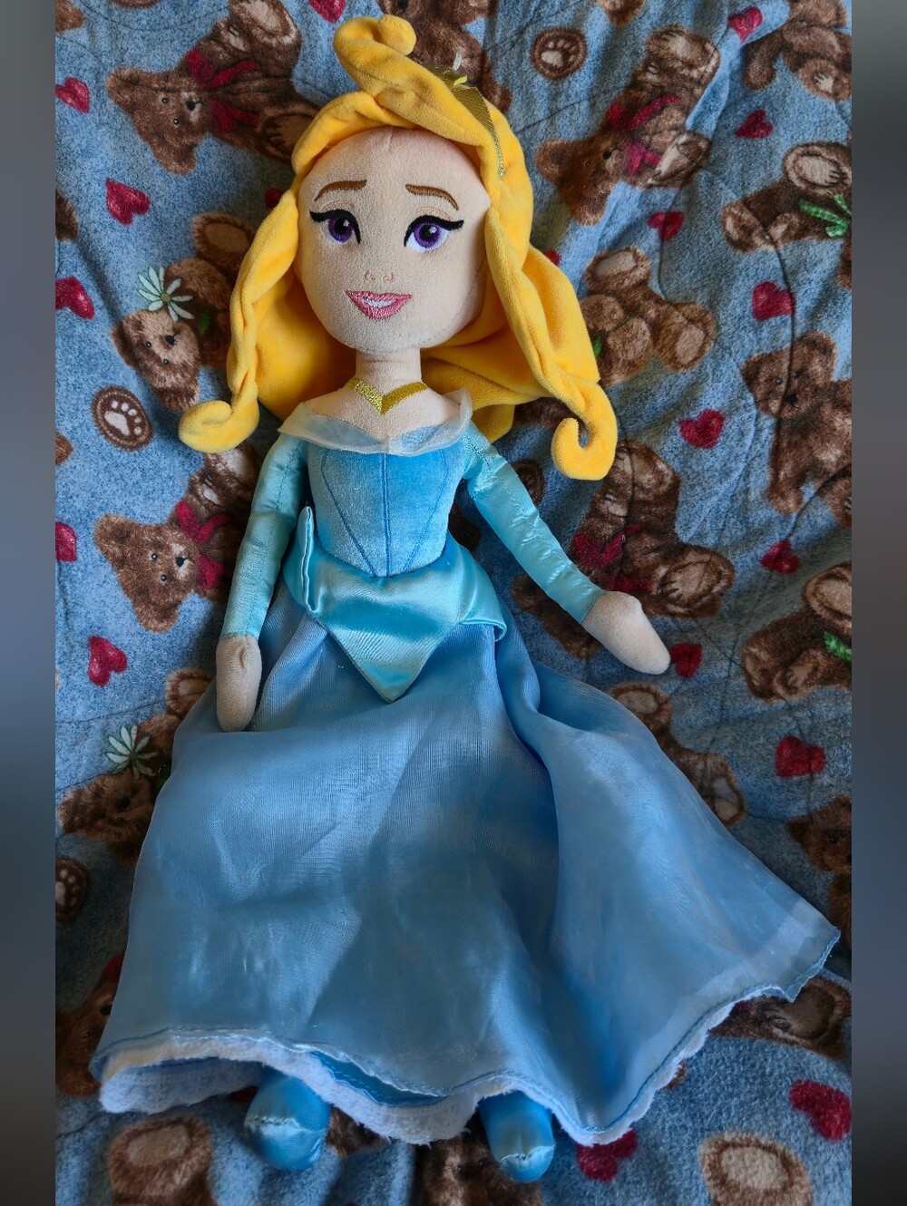 Disney Store Plush Doll Aurora In Blue Dress 60th Anniversay Version